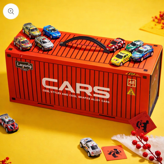48 Pcs Pull Back Cars With Storage Organizer